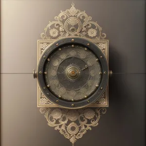 Musical Gong Clock - Intricate Round Shield Design