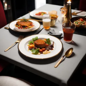 Fresh gourmet vegetable plate with delicious sauce.
