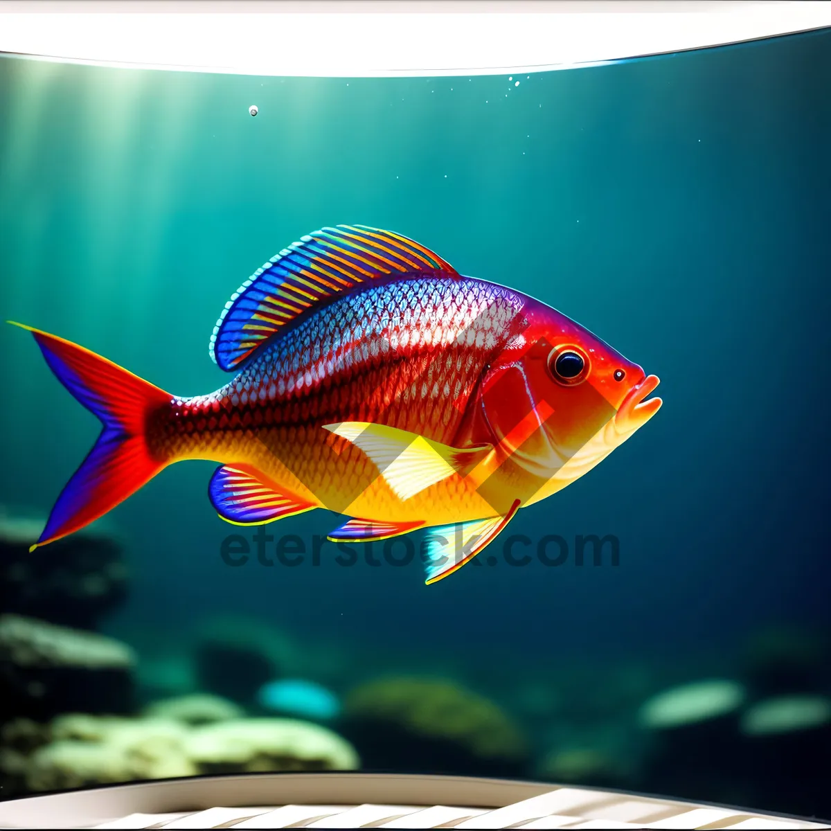 Picture of Golden Swim: Vibrant Goldfish in Aquatic Paradise