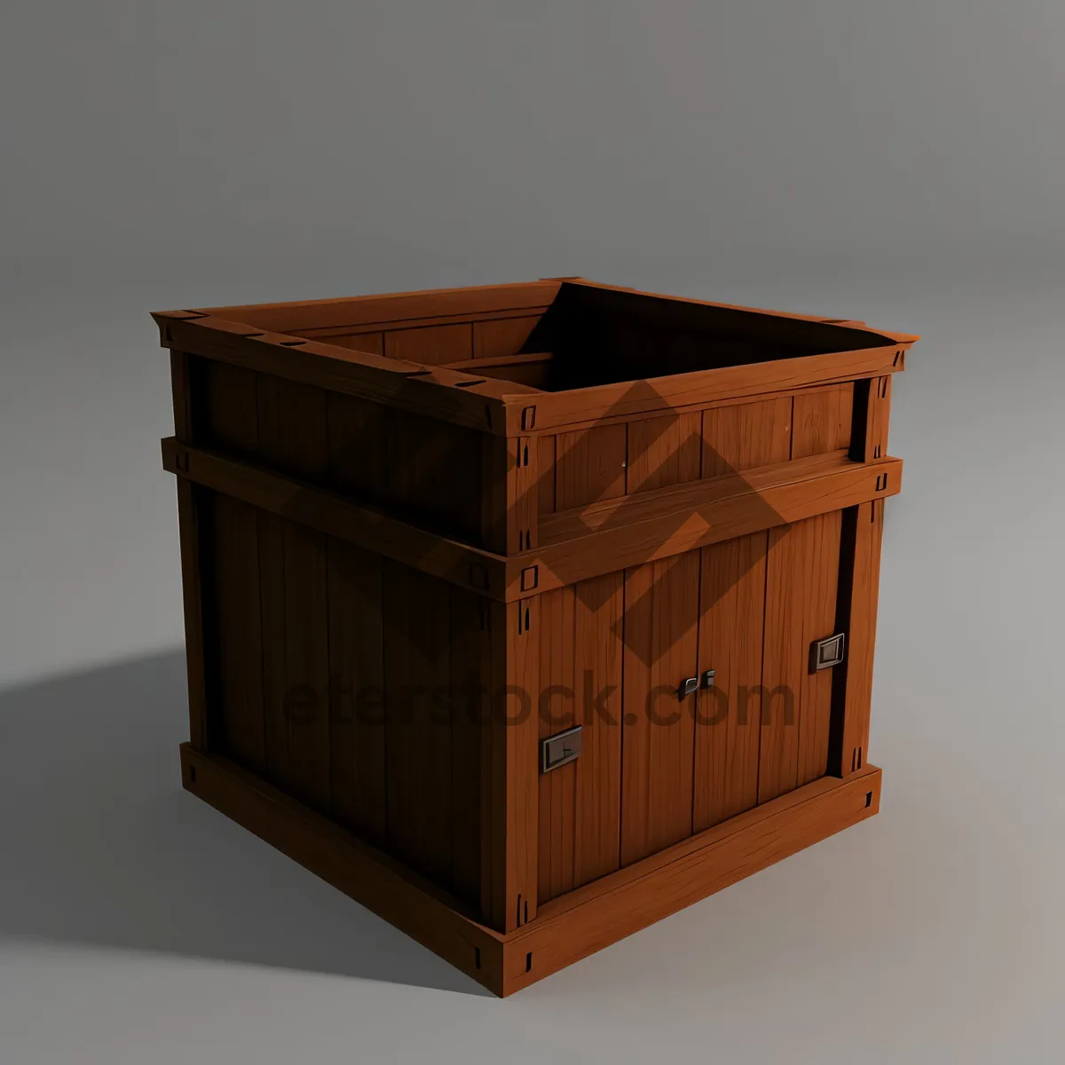 Picture of Open Brown Cardboard Storage Box with Furniture