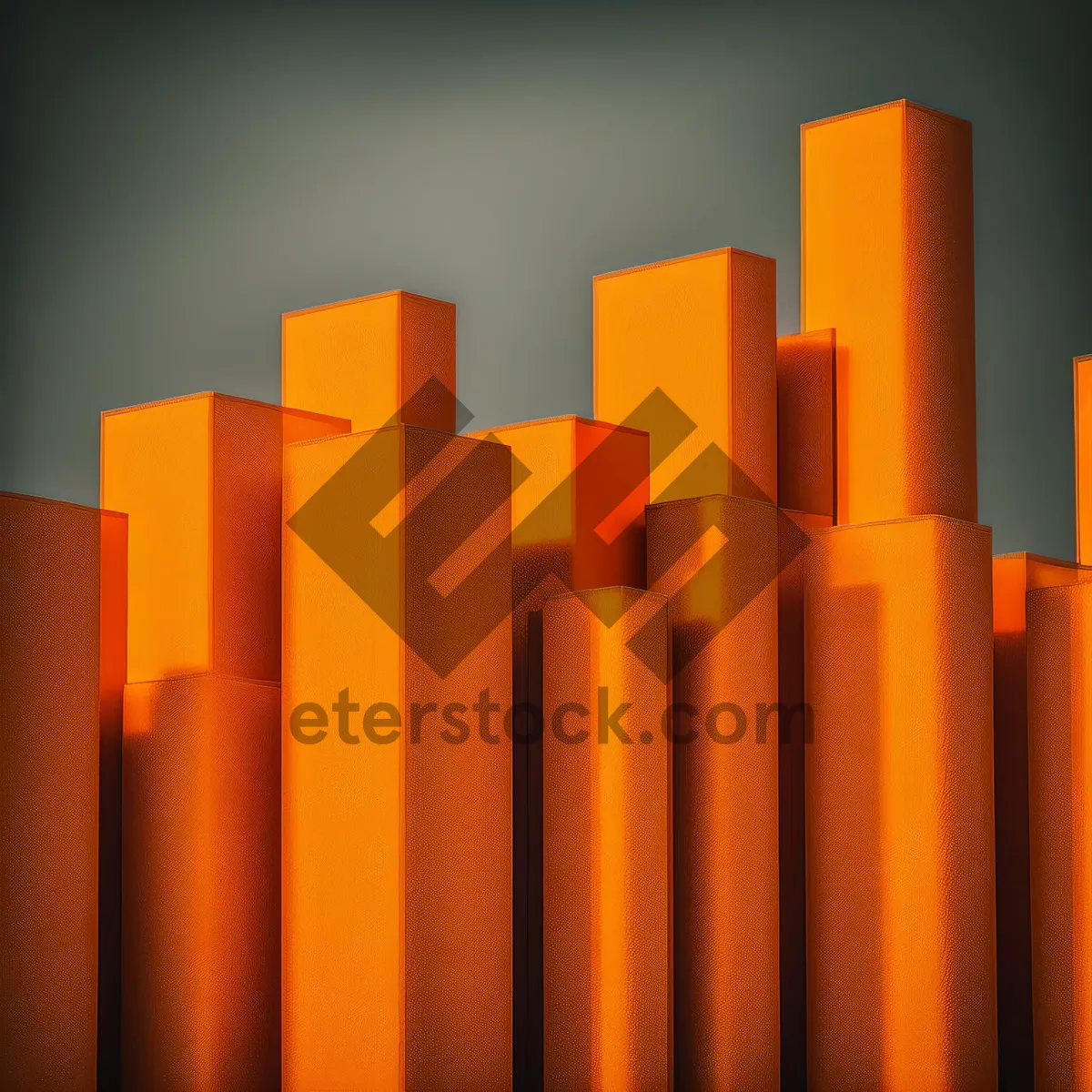 Picture of Wooden Pencil Group in Colorful Rainbow Formation