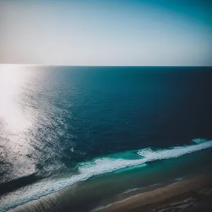 Serenity at Sunset: Tranquil Ocean Beachscape