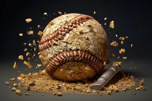 Brown baseball glove with baseball and shell