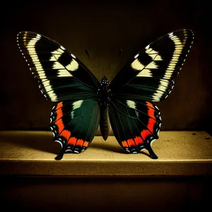 Colorful Monarch Butterfly with Delicate Wings and Flower