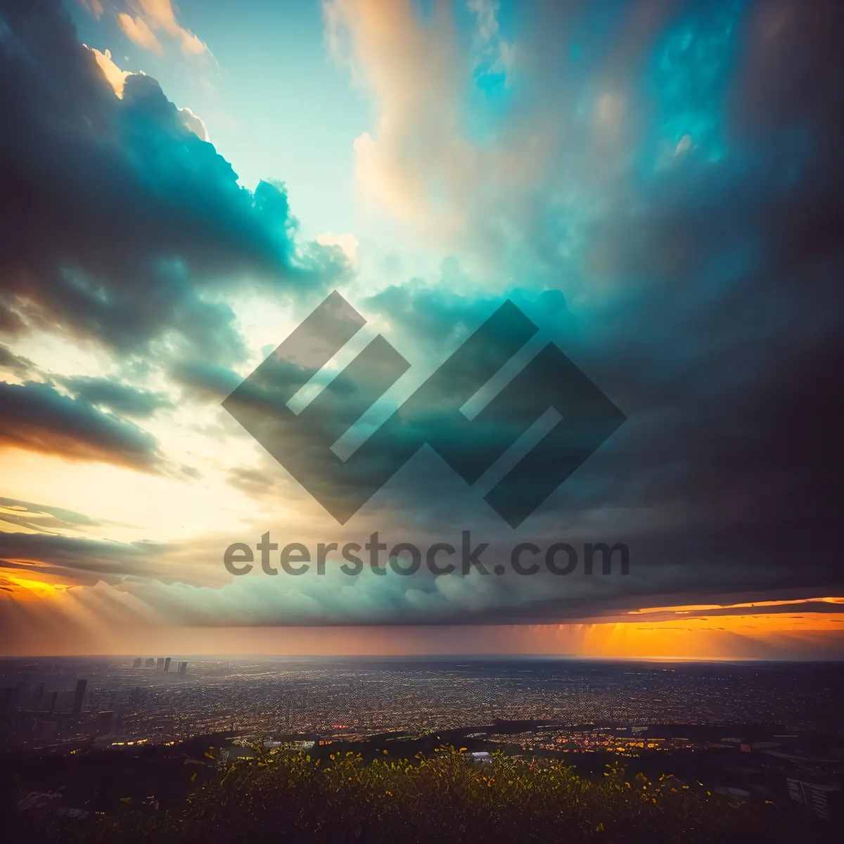 Picture of Golden Horizon over Sunlit Ocean