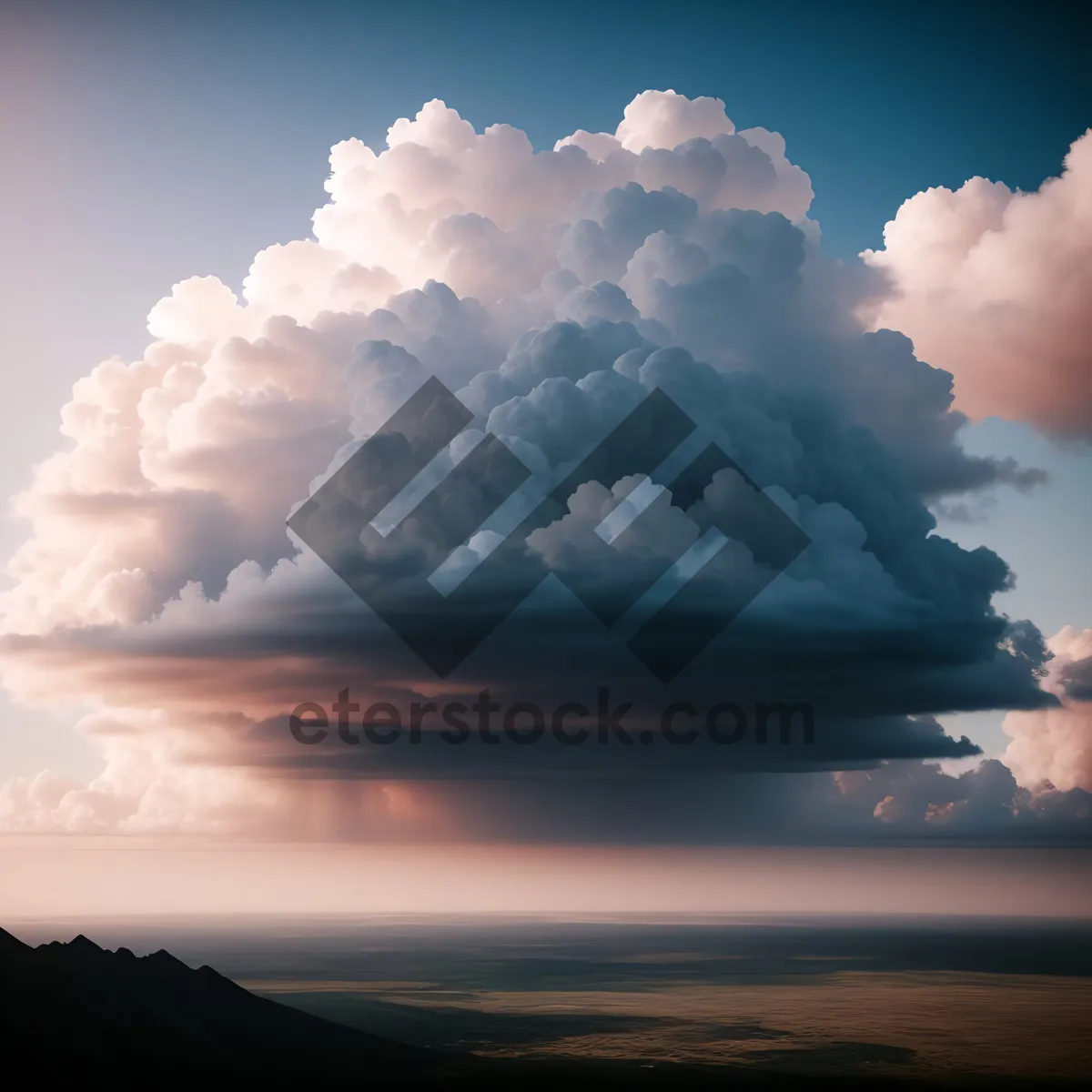 Picture of Vibrant Sky Amidst Fluffy Clouds