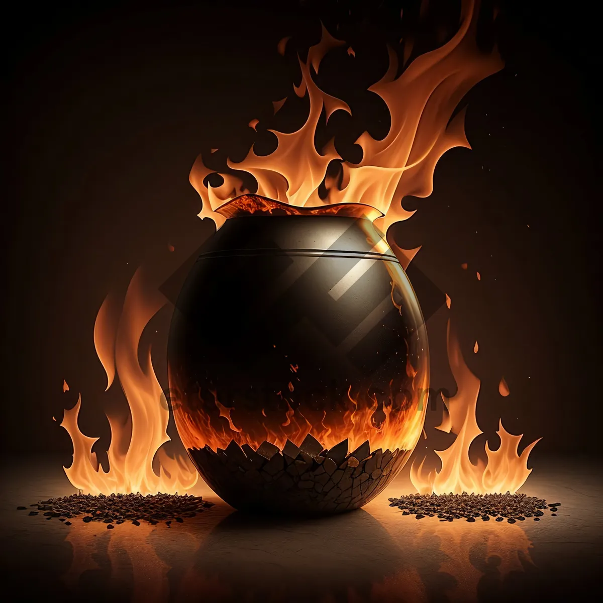 Picture of Blazing Pumpkin: Artistic Fire Design for Celebration