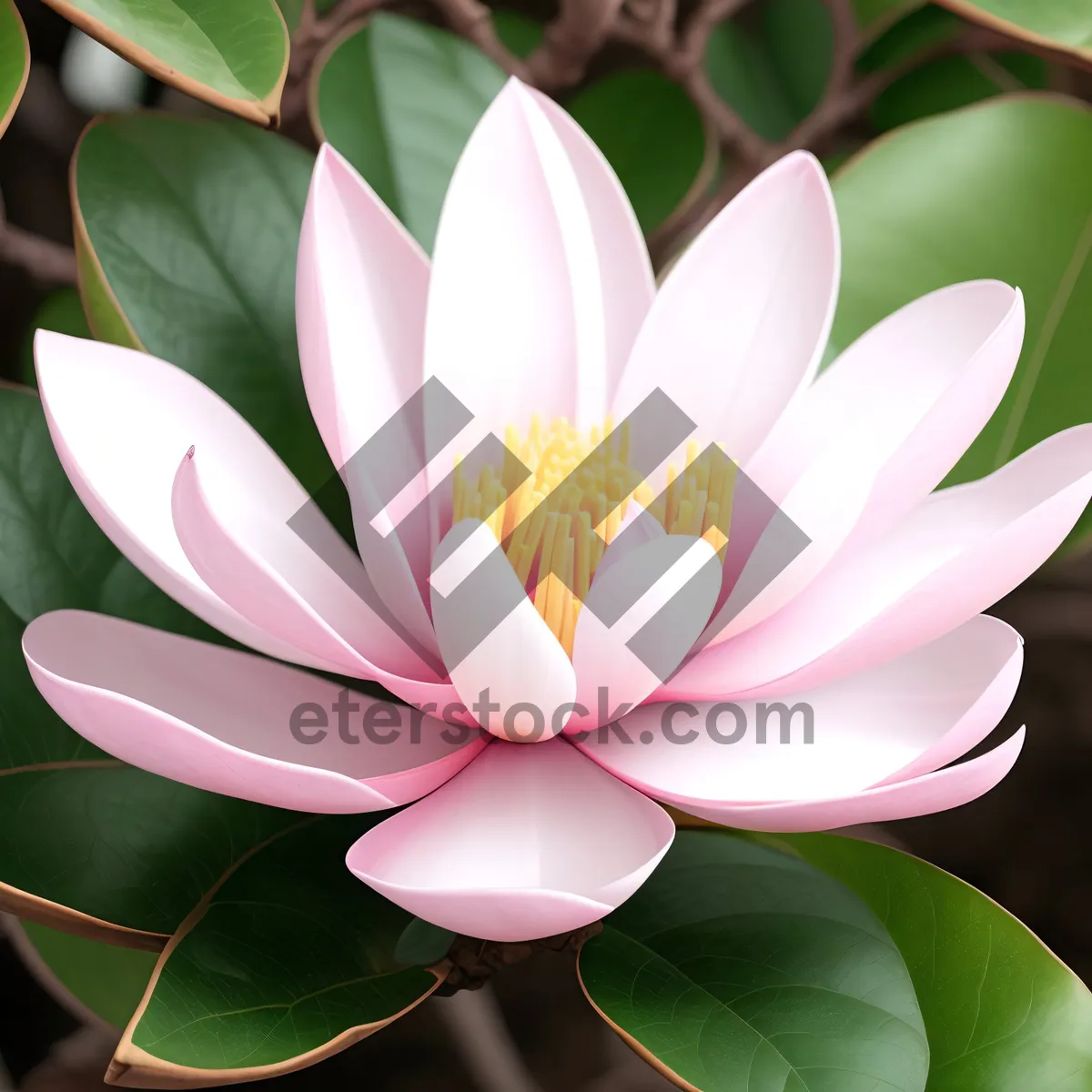 Picture of Pretty Pink Lotus Blossom in Garden Pond