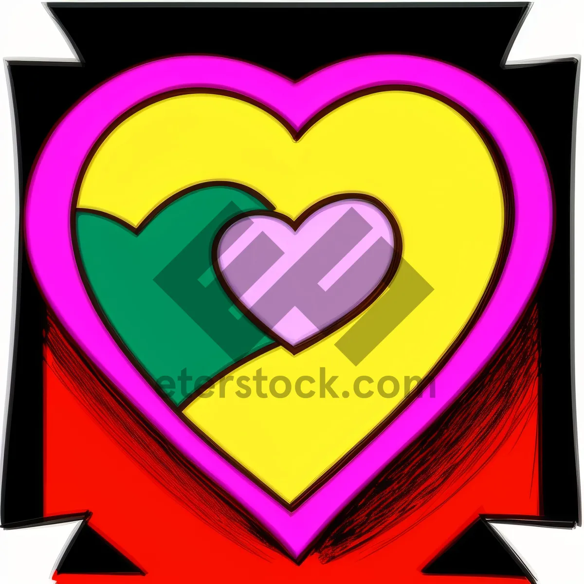 Picture of Heart-shaped Graphic Icon for Web Design