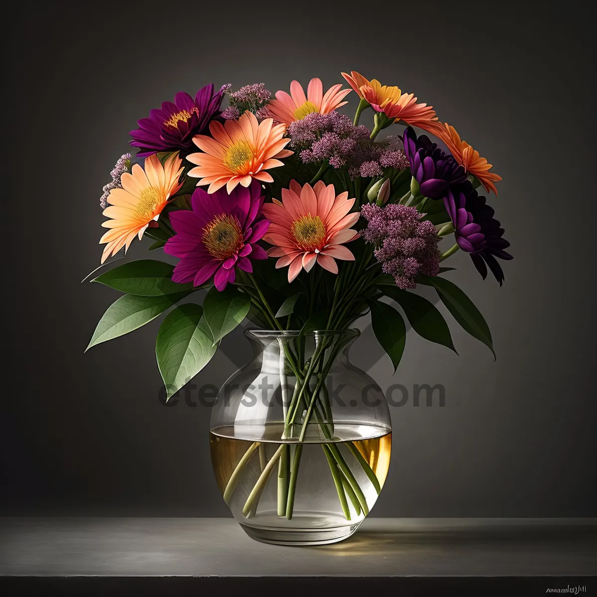 Picture of Vibrant Spring Bouquet Blossoming with Colorful Flowers.