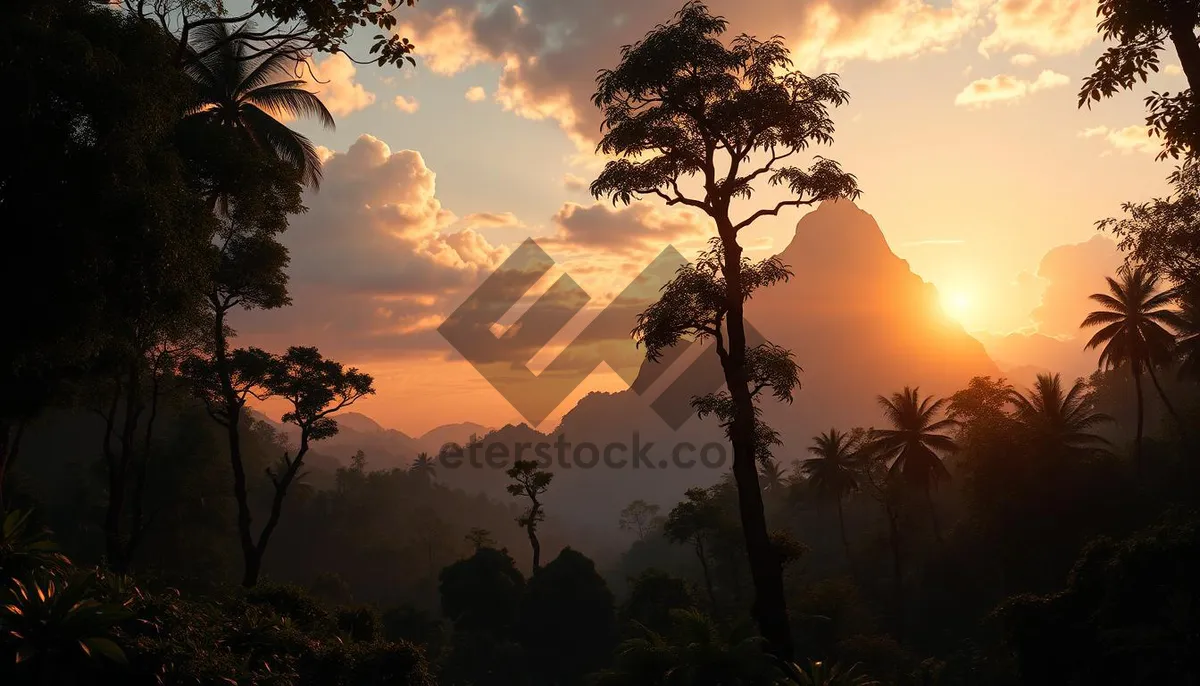 Picture of Tropical Sunset Silhouette on Cemetery Beach