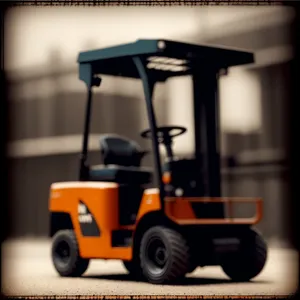 Industrial Forklift Truck on Golf Course