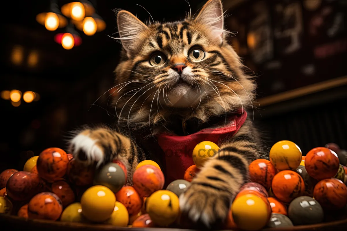 Picture of Cute orange kitten with persimmon eyes.