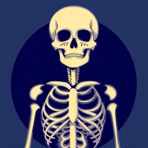 Spooky Skeleton Pirate Cartoon Head