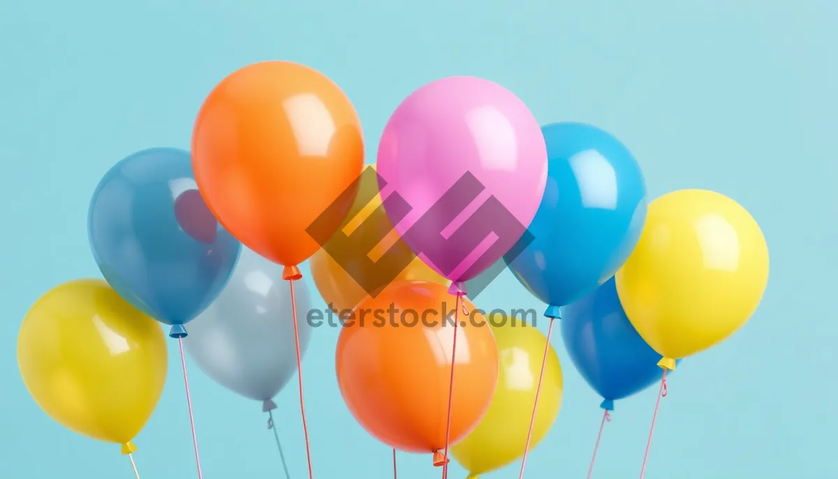 Picture of Colorful Balloon Party Celebration Decoration with Ribbons
