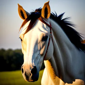 Brown Thoroughbred Stallion - Equestrian Portrait