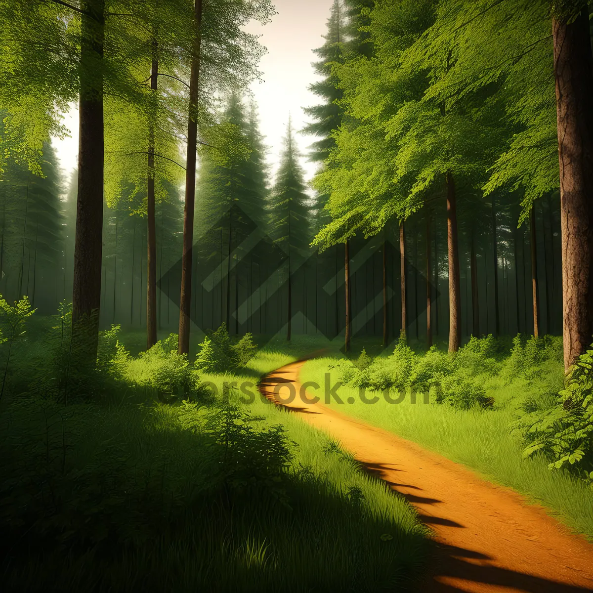 Picture of Serene Path Through Lush Woodland