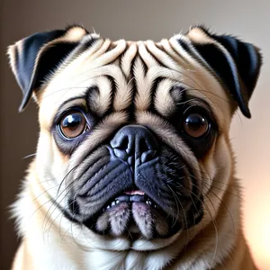 Cute Pug Dog with Striking Stripes