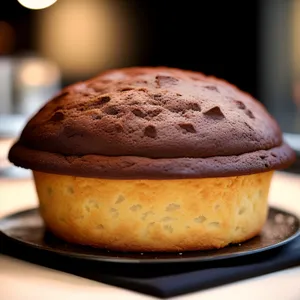 Delicious chocolate pastry for breakfast with coffee.