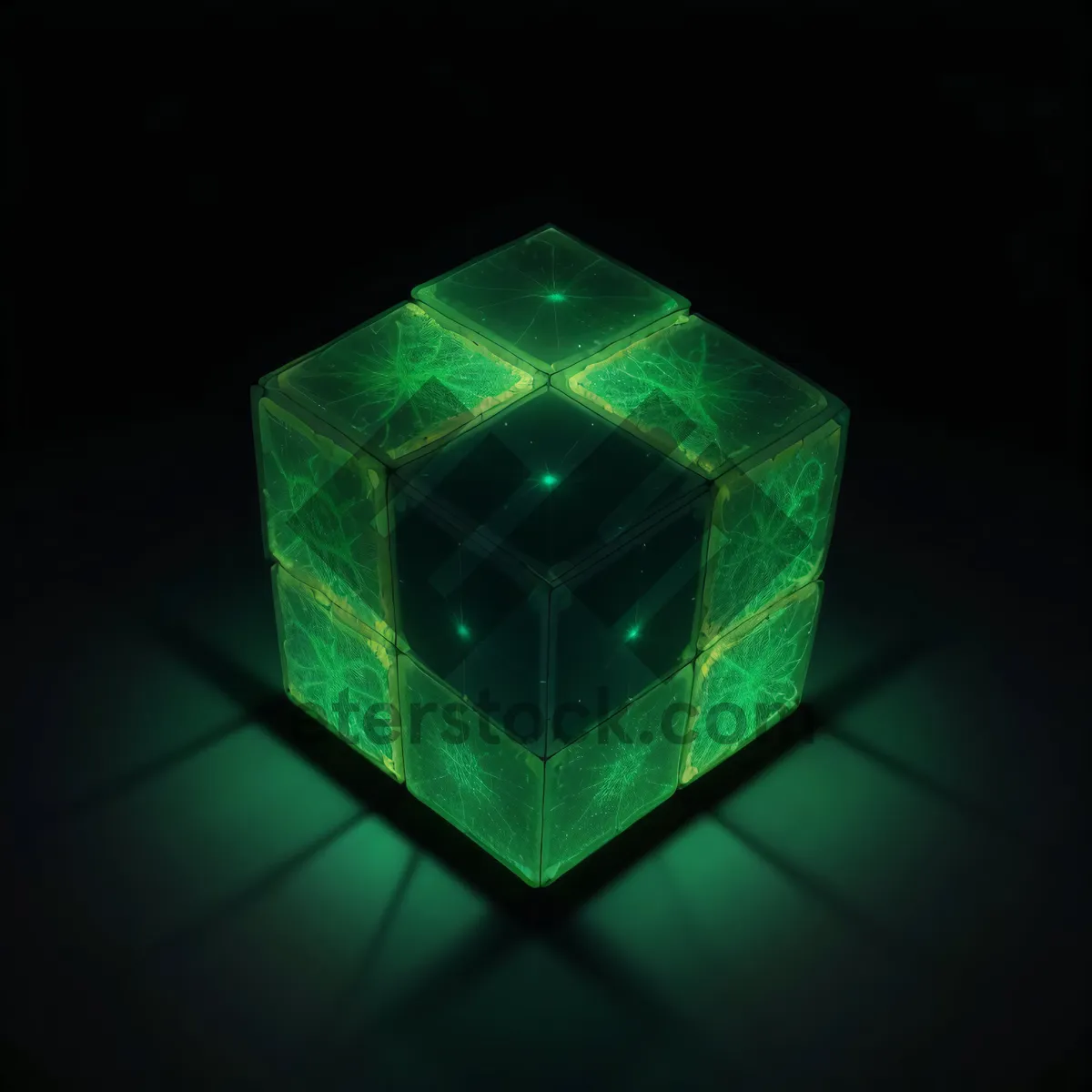 Picture of 3D Glass Cube Design Render Object