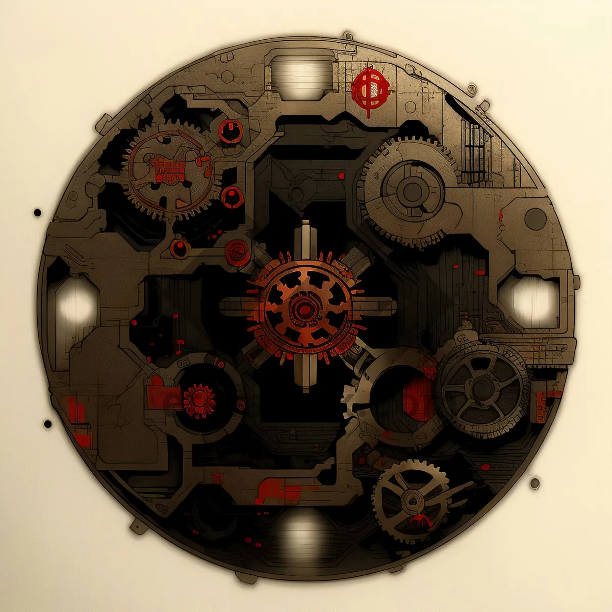 Picture of Mechanical Wall Clock with Shield and Armor Design