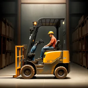 Yellow Forklift at Industrial Worksite