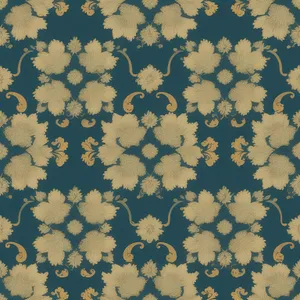 Vintage floral wallpaper with ornate design and swirls.