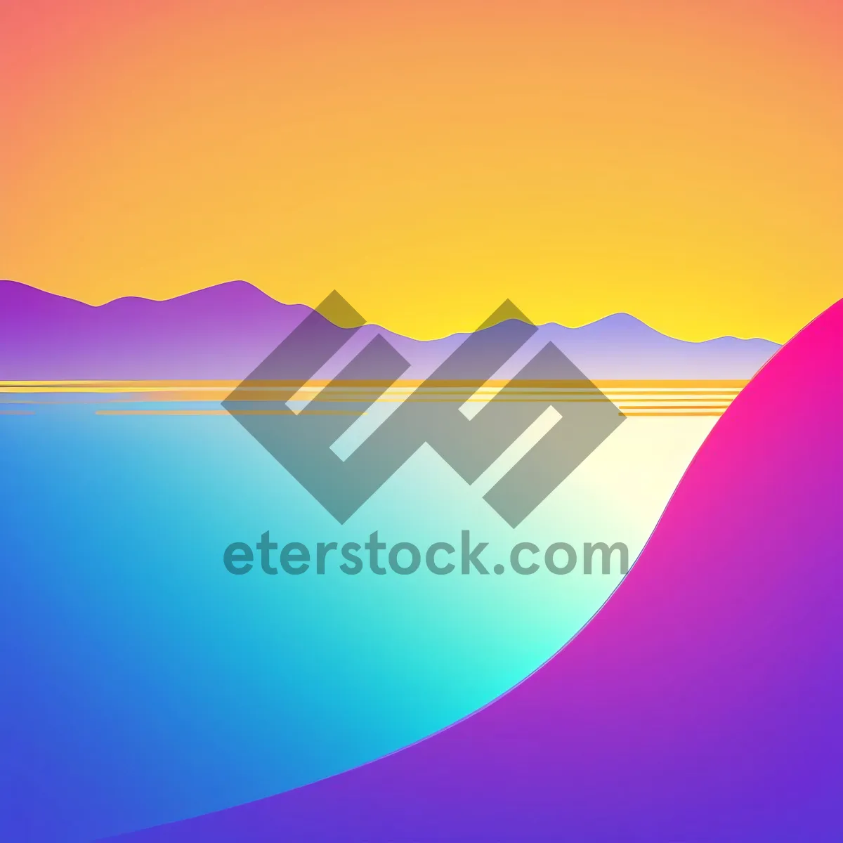 Picture of Artistic Wave Graphic Wallpaper with Gradient Lines