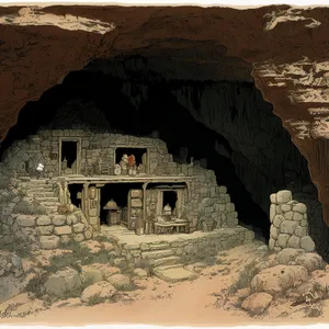 Ancient Cliff Dwelling - Mountain Stone Housing