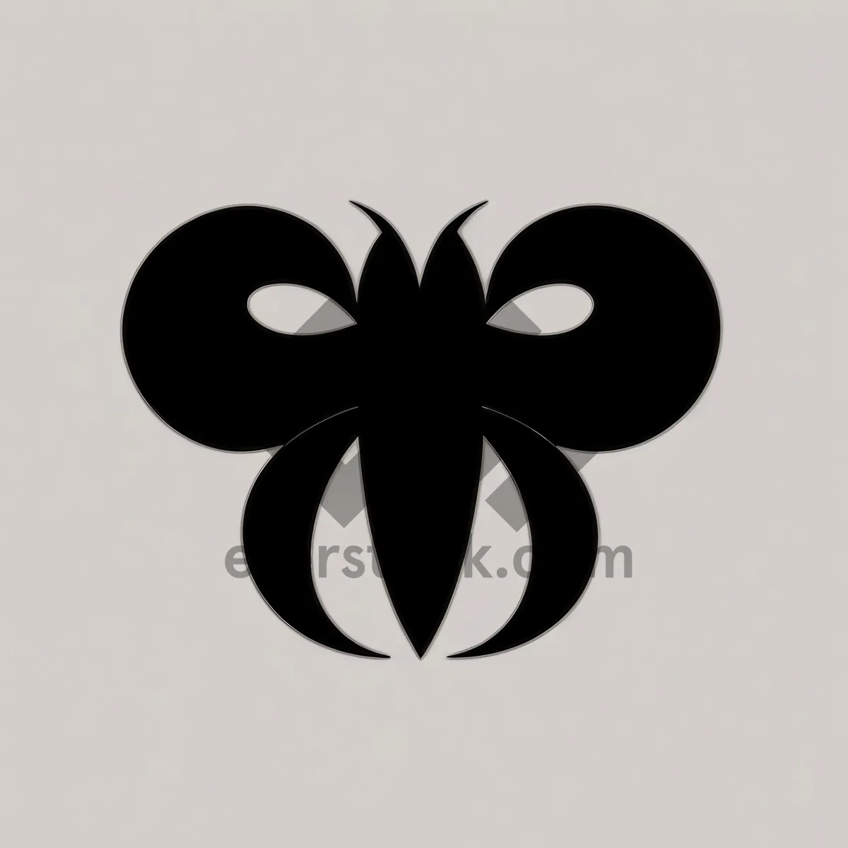 Picture of Floral Clover Design - Artistic Black Silhouette