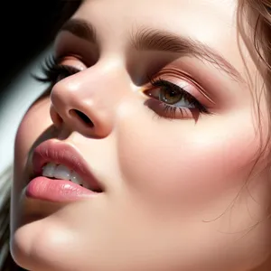 Stunning Beauty: Elegantly Closeup of Sensual Makeup