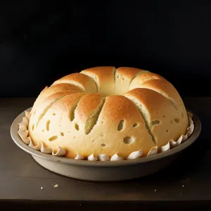 Delicious breakfast pastry with coffee cup