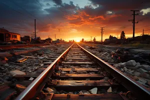 Steel railway track for transportation industry.