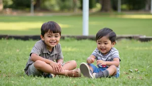 Happy Family Smiling in the Park