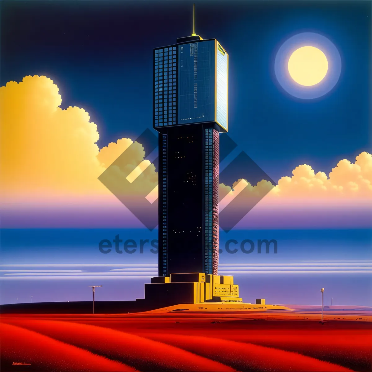 Picture of Skyline Reflections: Towering Architectural Marvel by the Sea