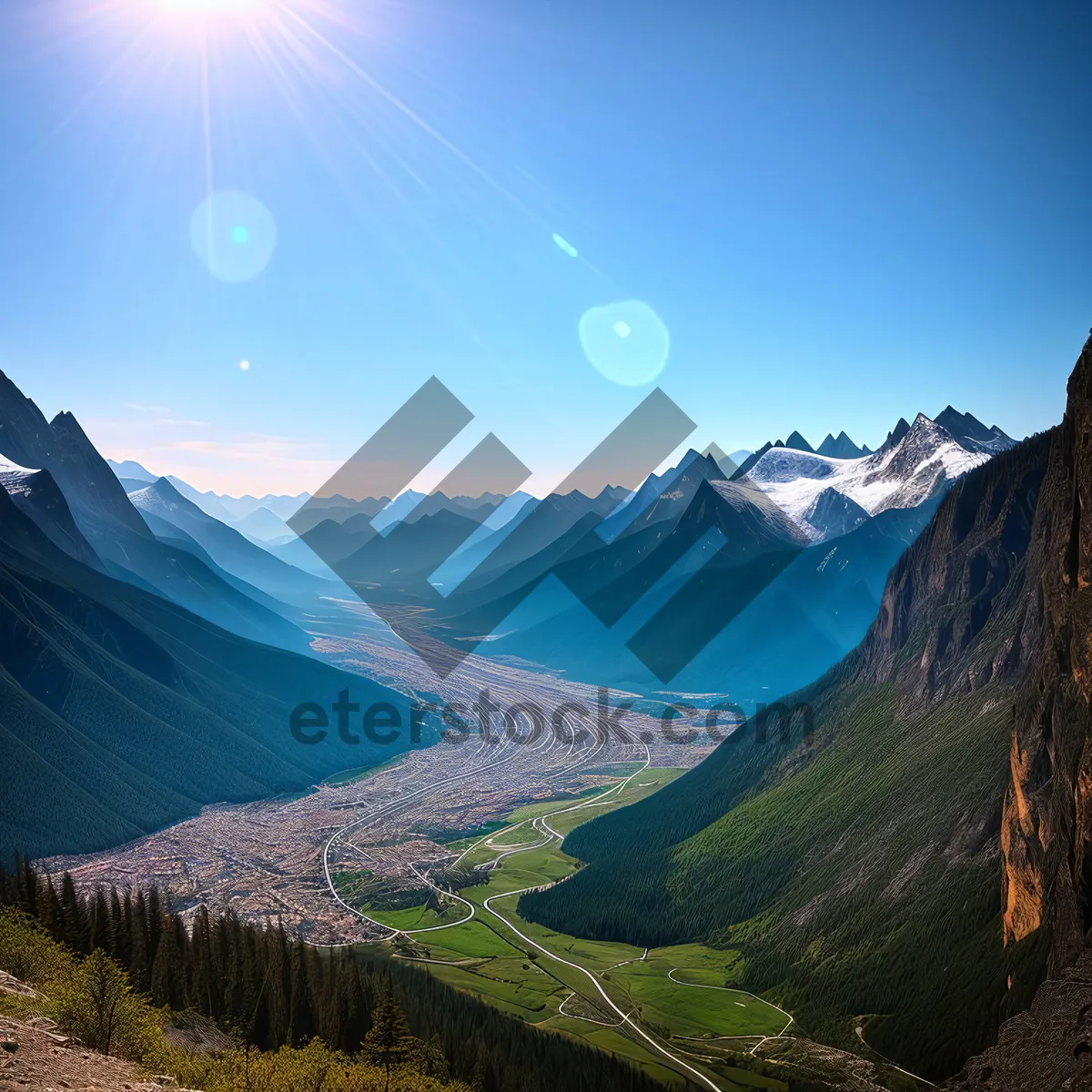 Picture of Serene Alpine Landscape with Glacial Lake