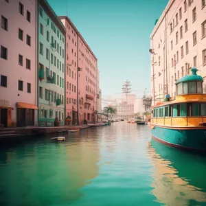 Historic Cityscape by the Water and Dutch Boathouse