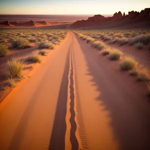 Endless Road Through Majestic Desert Mountains