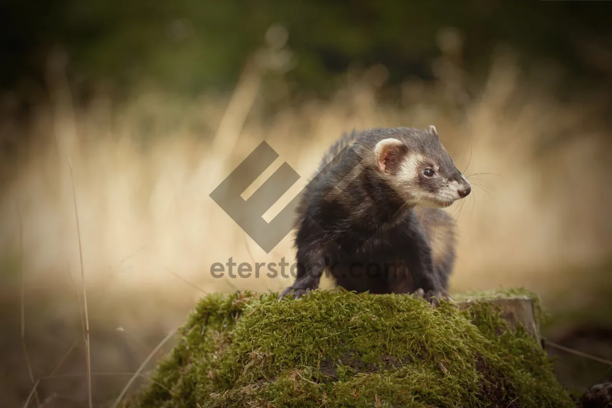 Picture of Cute Brown Wildlife Rodent at Zoo Exhibition