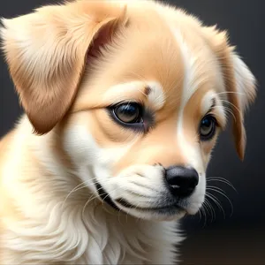 Adorable Golden Retriever Puppy Portrait