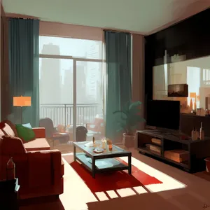 Modern luxury home office interior with minimalist furniture