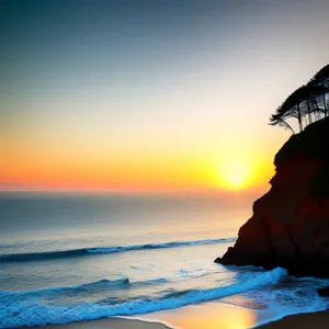 Serene Sunset over Tropical Paradise