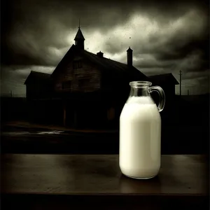 Milk Bottle Pouring Refreshing Liquid Dairy Drink