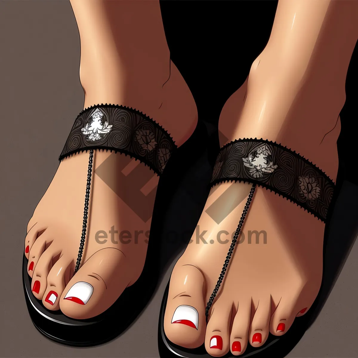 Picture of Sexy Lace-Up Leather Sandal Pair for Fashionable Feet
