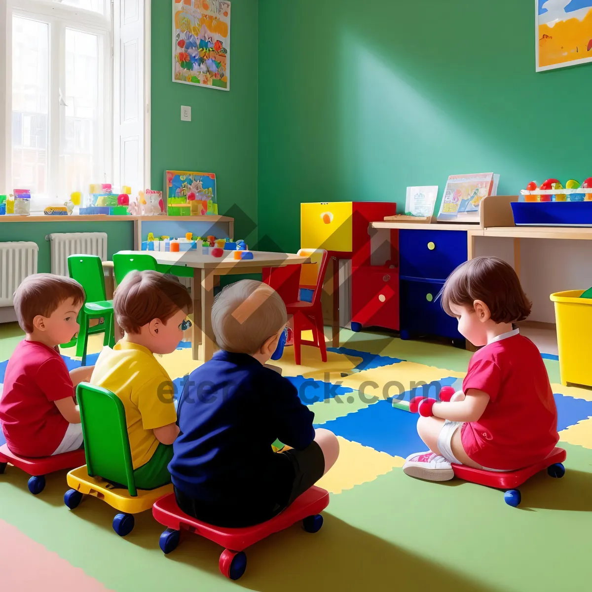 Picture of Smiling teacher leading a classroom lesson