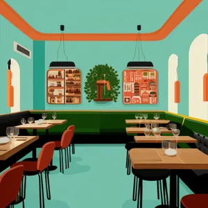 Modern interior design of a luxurious restaurant building