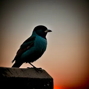 Magpie perched on tree branch, black-and-white beauty