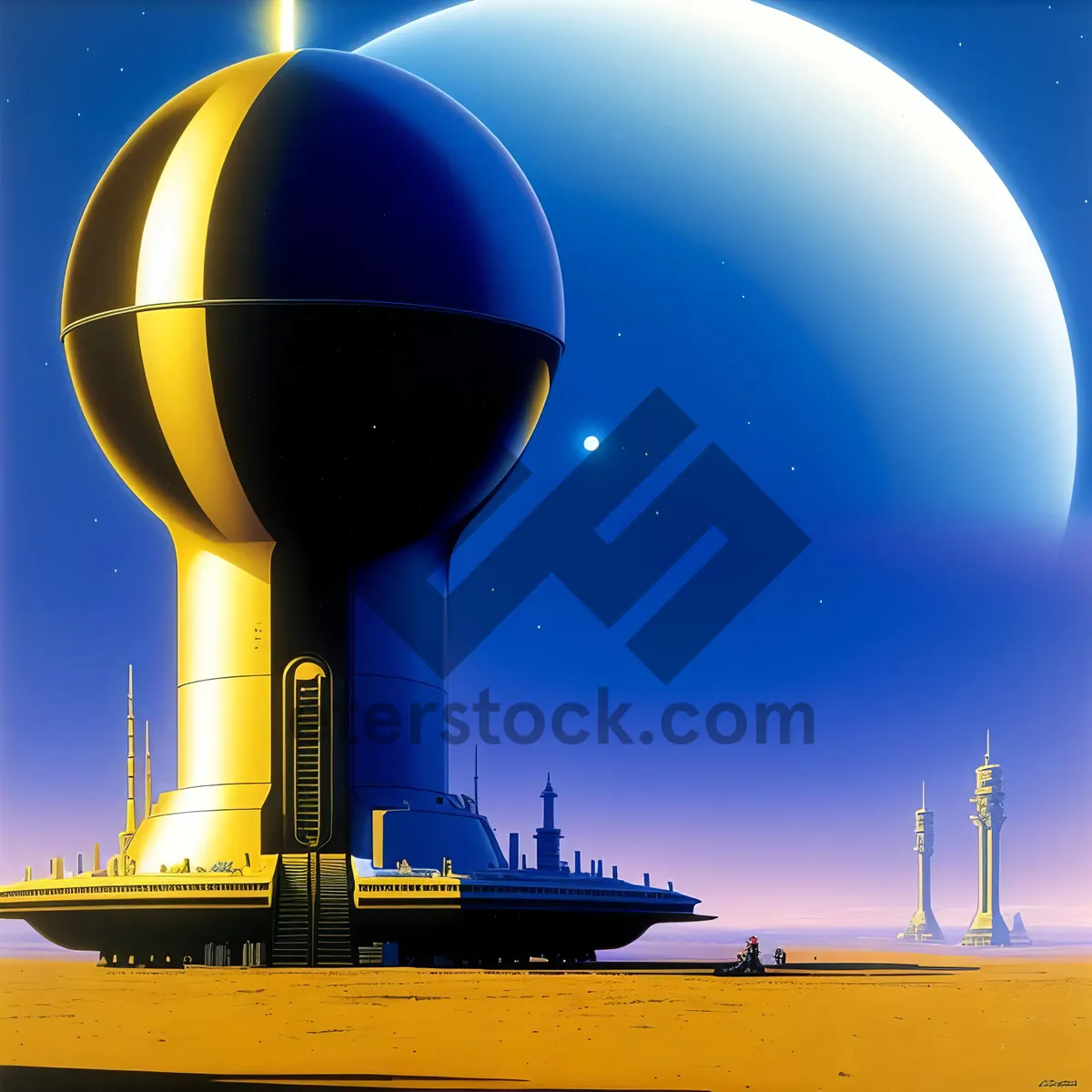 Picture of Colorful Sky Reservoir Tower with Balloon