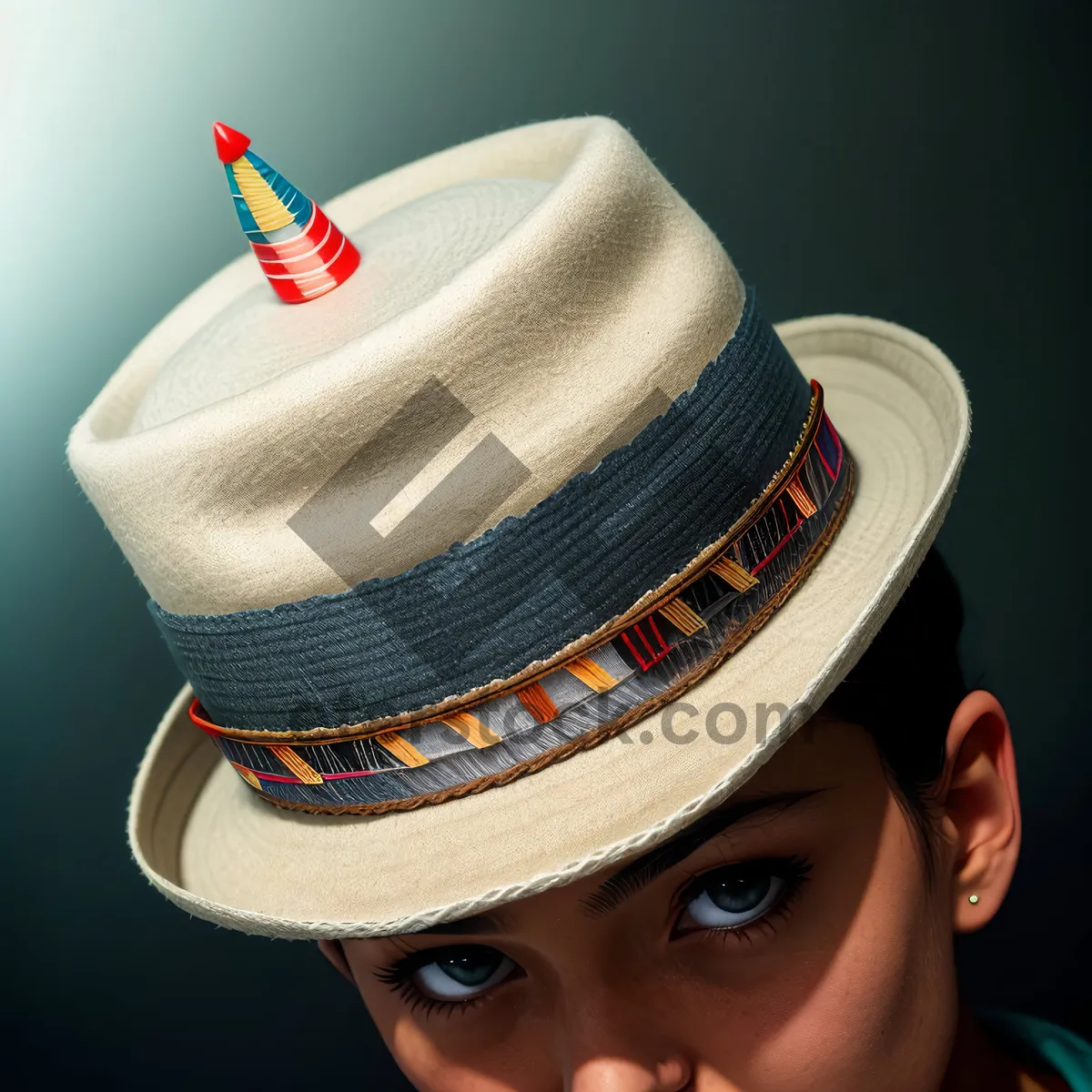 Picture of Happy person wearing a stylish sombrero hat.
