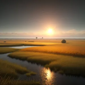 Golden Sunset over the Tropical Ocean